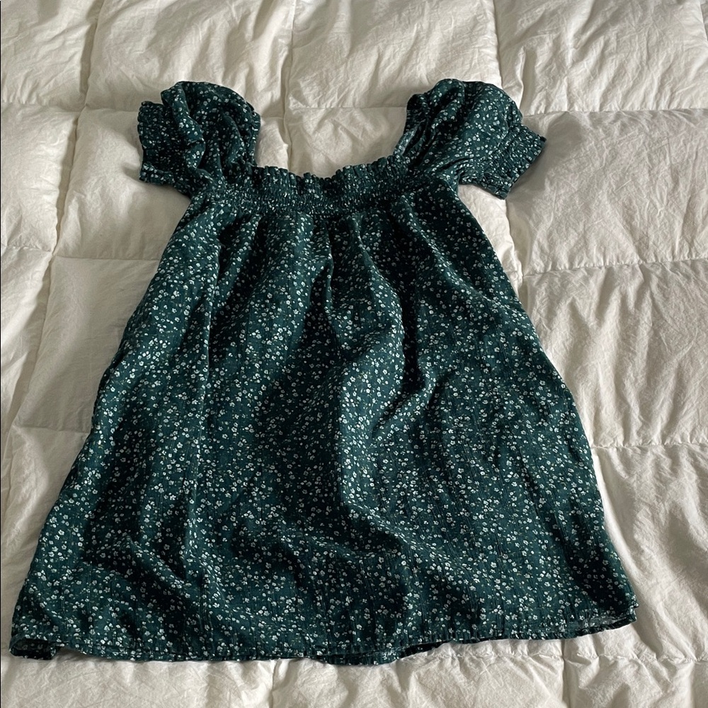 American Eagle Outfitters Dark Green Smocked Dress